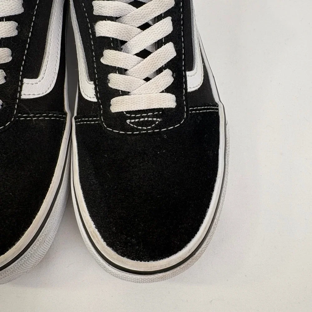 Vans Ward Low Top Black White‎ Suede Canvas Skate Shoes 500714 M 7 W 8.5
